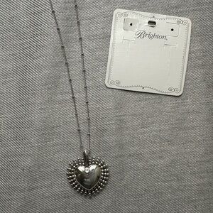 Brighton Pretty Tough Silver Heart Pendant Necklace